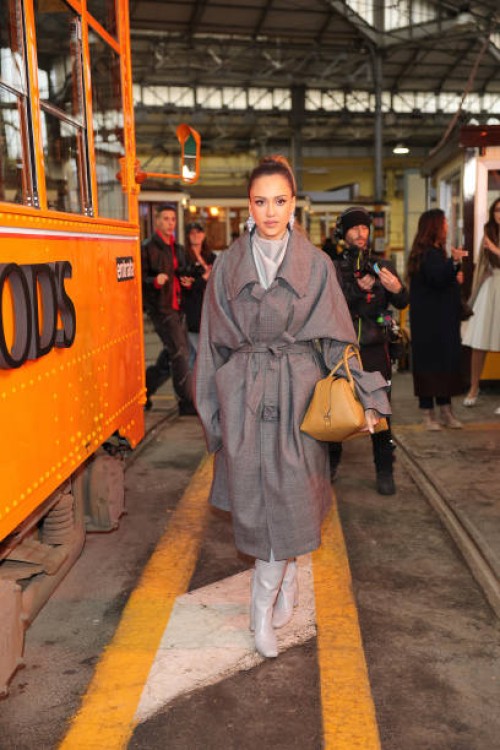 Jessica Alba attends the Tod's fashion show during the Milan Fashion Week Womenswear Fall/Winter 2024-2025 on February 23, 2024 in Milan, Italy.