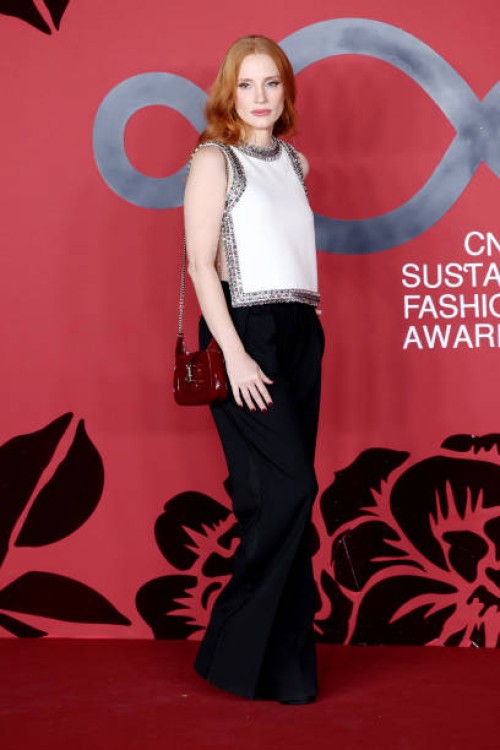Jessica Chastain attends the CNMI Sustainable Fashion Awards 2023 during the Milan Fashion Week Womenswear Spring/Summer 2024 on September 24, 2023...