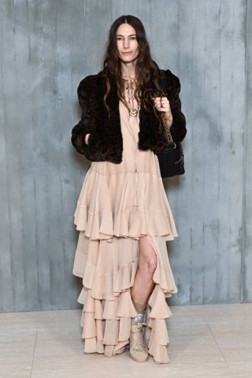 Jessica Miller attends the Chloé Womenswear Spring-Summer 2025 show as part of Paris Fashion Week on September 26, 2024 in Paris, France.