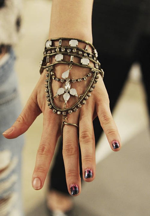 Jewelry and fingernail detail seen on DJ Henri during Art Basel Miami Beach on December 3, 2014 in Miami Beach, Florida.