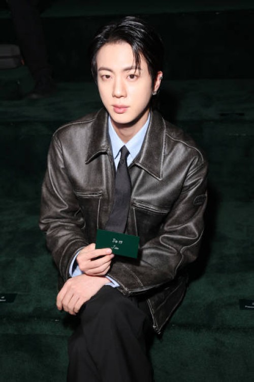 Jin attends the Gucci - Women's Fall/Winter 2025/2026 Fashion Show during the Milan Fashion Week Womenswear Fall/Winter 2025/2026 on February 25,...