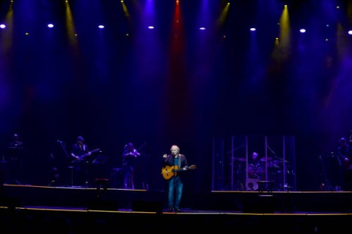 Joan Manuel Serrat performs live on stage during Joan Manuel Serrat "El Vicio de Cantar" tour at James L. Knight Center on April 29, 2022 in Miami,...