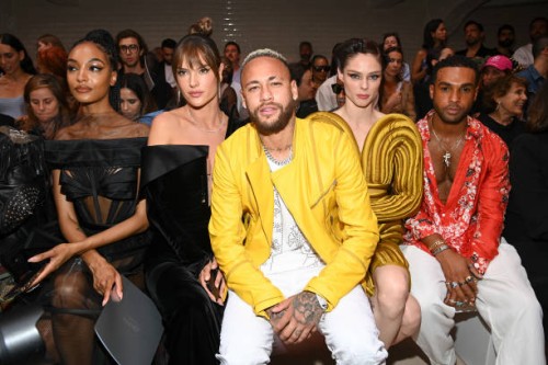 Jourdan Dunn, Alessandra Ambrosio, Neymar, Coco Rocha and Lucien attend the Jean-Paul Gaultier Haute Couture Fall Winter 2022 2023 show as part of...