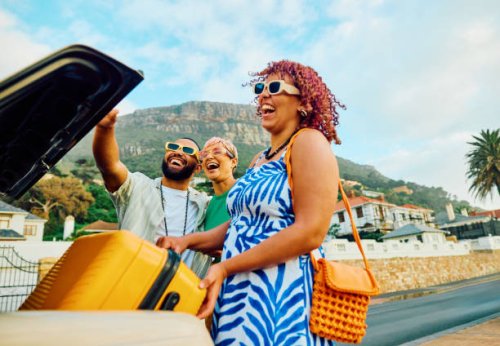 joyful friends taking a selfie on vacation - travel stock pictures, royalty-free photos & images