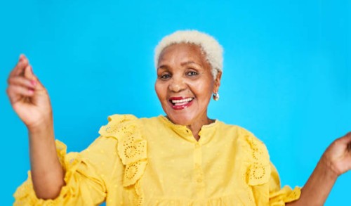 joyful senior in yellow - fashion stock pictures, royalty-free photos & images