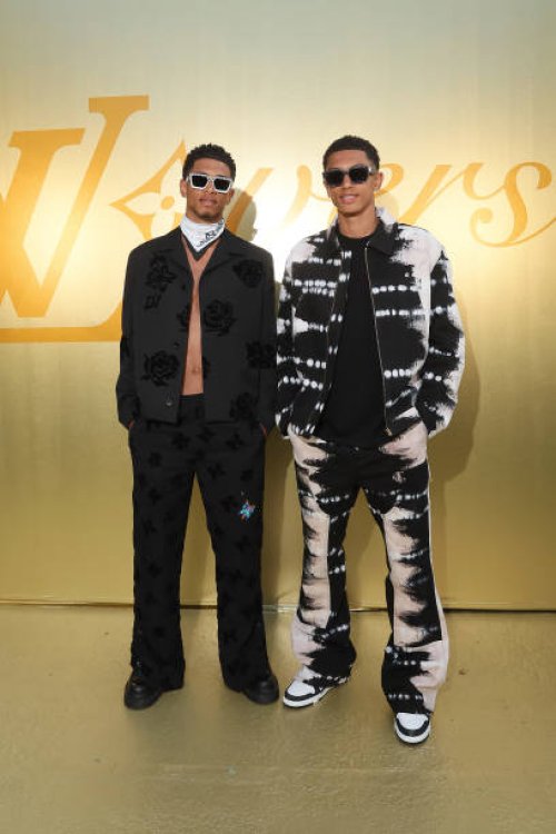 Jude Bellingham and Jobe Bellingham attend the Louis Vuitton Menswear Spring/Summer 2024 show as part of Paris Fashion Week on June 20, 2023 in...