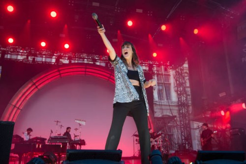 Juliette Armanet performs during Fnac Live at Hotel de Ville on July 01, 2022 in Paris, France.