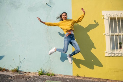jump! - fashion stock pictures, royalty-free photos & images