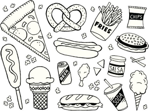 junk food kritzeleien - food stock-grafiken, -clipart, -cartoons und -symbole