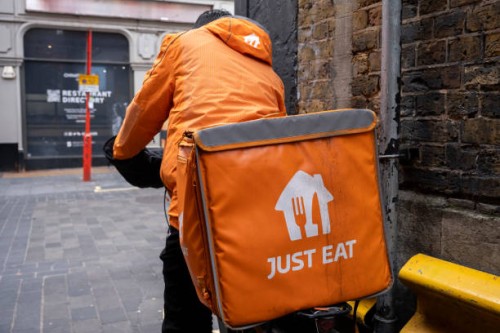 Just Eat takeaway delivery cycle courier on 9th October 2024 in London, United Kingdom. Just Eat Limited is a British online food order and delivery...