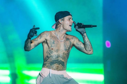 Justin Bieber performs on day three of Sziget Festival 2022 on Óbudai-sziget Island on August 12, 2022 in Budapest, Hungary.