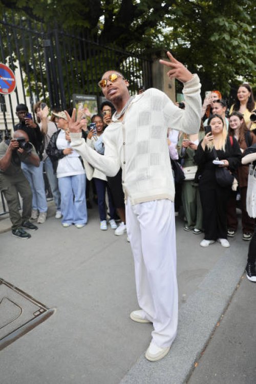 Justin Jefferson attends the Amiri Menswear Spring/Summer 2025 show as part of Paris Fashion Week on June 20, 2024 in Paris, France.