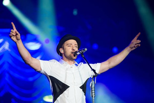 Justin Timberlake performs on stage during a concert in the Rock in Rio Festival on September 15, 2013 in Rio de Janeiro, Brazil.