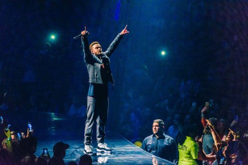 Justin Timberlake performs on stage during "The Man of the Woods Tour" at Scotiabank Arena on October 9, 2018 in Toronto, Canada.