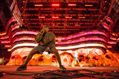 Kanye West and Kid Cudi perform during 2019 Coachella Valley Music And Arts Festival on April 20, 2019 in Indio, California.