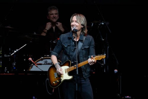 Keith Urban performs onstage for The Final Nashville Show - A Tribute To Ronnie Milsap at Bridgestone Arena on October 03, 2023 in Nashville,...