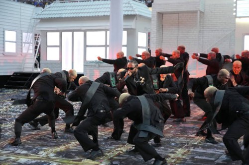 Kendrick Lamar performs onstage during the Pepsi Super Bowl LVI Halftime Show at SoFi Stadium on February 13, 2022 in Inglewood, California.