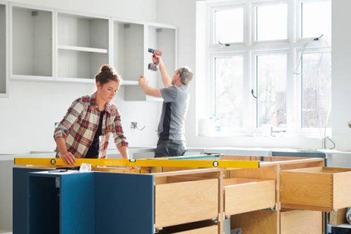 kitchen fitters - home decoration stock pictures, royalty-free photos & images
