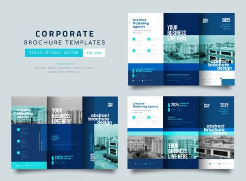 kollektion von tri fold broschüre design mit linienformen, corporate business vorlage für tri fold flyer. - fashion stock-grafiken, -clipart, -cartoons und -symbole