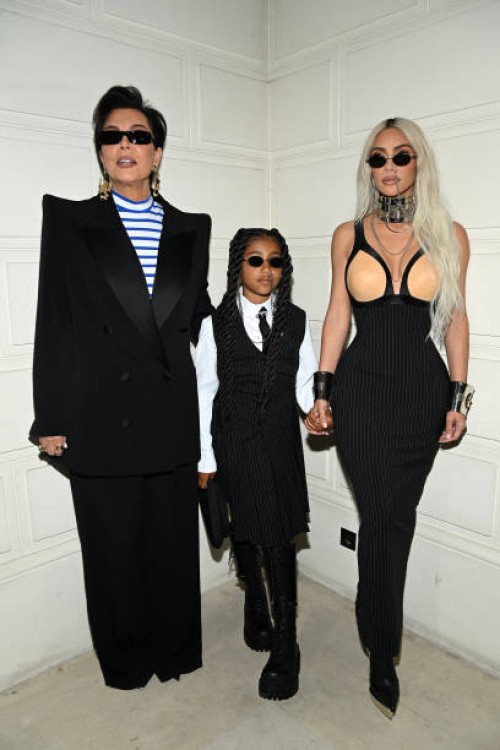 Kris Jenner, North West and Kim Kardashian attend the Jean-Paul Gaultier Haute Couture Fall Winter 2022 2023 show as part of Paris Fashion Week on...