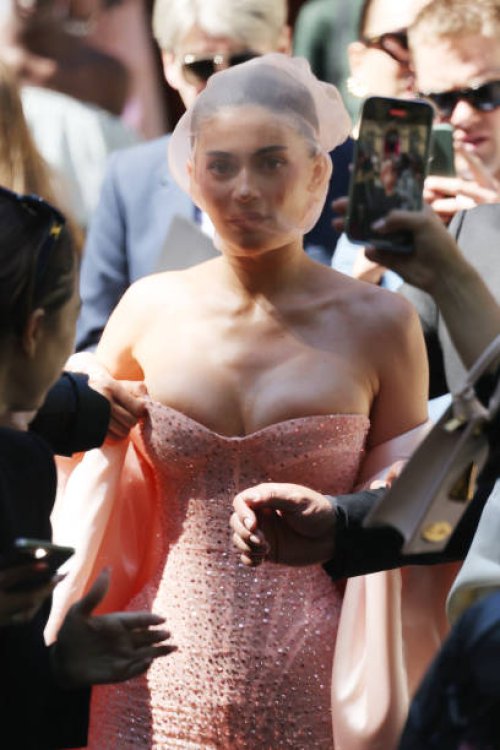 Kylie Jenner attends the Schiaparelli Haute Couture Fall/Winter 2024-2025 show as part of Paris Fashion Week on June 24, 2024 in Paris, France.