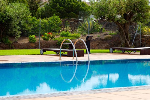 la piscine - garden decoration photos et images de collection