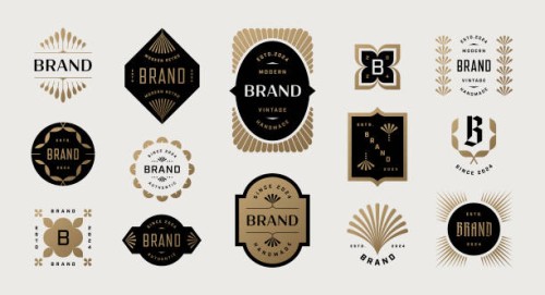 labels badges and frames - fashion stock illustrations