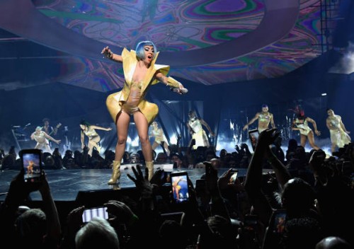 Lady Gaga performs on New Year's Eve during her 'EGNIMA' residency at Park Theater at Park MGM on December 31, 2018 in Las Vegas, Nevada.