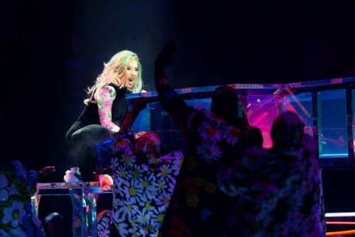 Lady Gaga performs onstage during the Lady Gaga "Joanne" World Tour at Bell Centre on November 3, 2017 in Montreal, Canada.