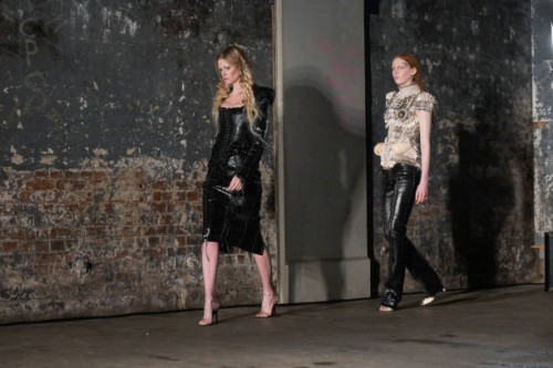 Lara Stone on the runway at the Dilara Findikoglu Fall RTW 2025 fashion show as part of London Fashion Week held at Electrowerkz on February 21, 2025...