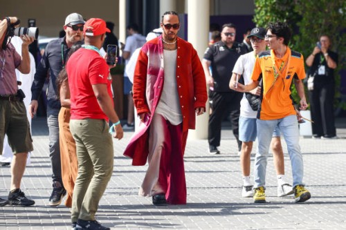 Lewis Hamilton of Mercedes ahead of Formula 1 Abu Dhabi Grand Prix at Yas Marina Circuit on December 7th, 2024 in Abu Dhabi, United Arab Emirates.