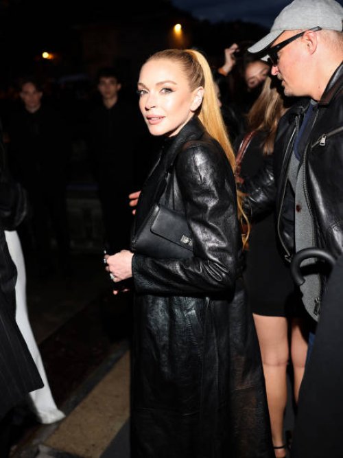 Lindsay Lohan attends the Balenciaga Paris Womenswear Spring-Summer 2025 show as part of Paris Fashion Week on September 30, 2024 in Paris, France.