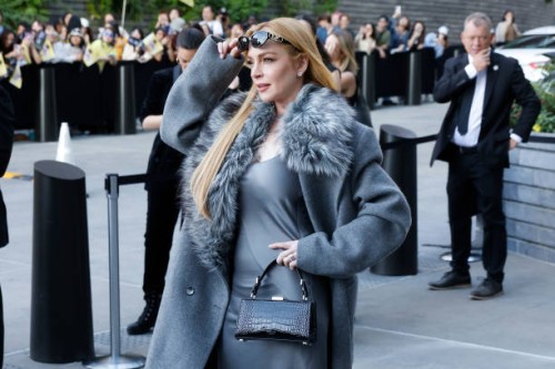 Lindsay Lohan attends the Michael Kors S/S 2025 fashion show during New York Fashion Week at The Shed on September 10, 2024 in New York City.