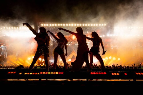 Lisa, Jisoo, Jennie, and Rosé of BLACKPINK perform at the Coachella Stage during the 2023 Coachella Valley Music and Arts Festival on April 22, 2023...