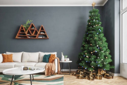 living room and christmas tree - home decoration stock pictures, royalty-free photos & images