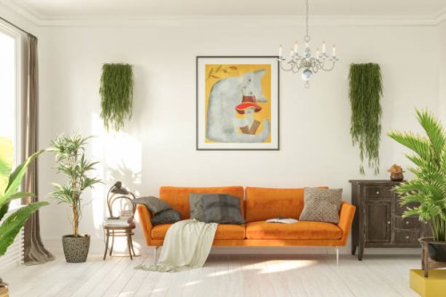 living room in retro style - home decoration stock pictures, royalty-free photos & images