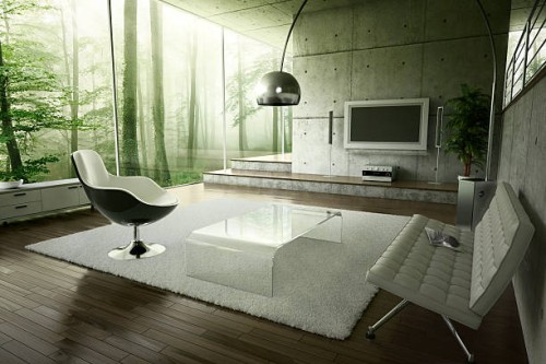 living room in the forest - home decoration stock pictures, royalty-free photos & images