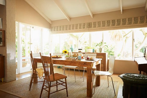 living room with breakfast table - home decoration stock pictures, royalty-free photos & images