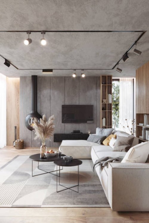 living room with tv and sofa - home decoration stock pictures, royalty-free photos & images