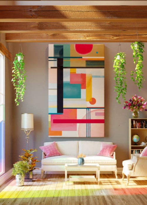 living room with wooden beams - home decoration stock pictures, royalty-free photos & images