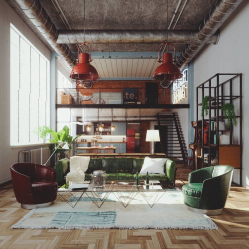 loft apartment retro style - home decoration stock pictures, royalty-free photos & images