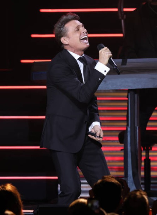 Luis Miguel performs during his tour at Kaseya Center on October 11, 2023 in Miami, Florida.