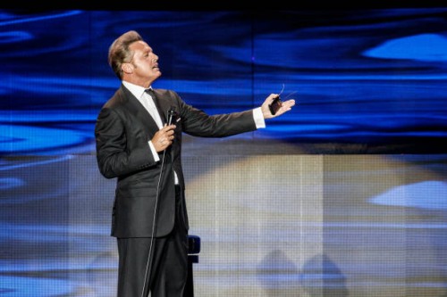 Luis Miguel performs in concert at Palau Sant Jordi on July 8, 2018 in Barcelona, Spain.