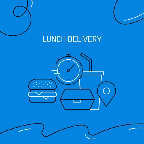 lunch delivery related conceptual vector illustration - junk food stock illustrations