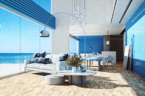 luxurious seaside villa interior - home decoration stock pictures, royalty-free photos & images