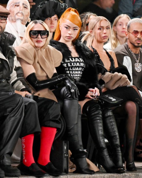 Madonna, Ice Spice, and Bad Gyal attend American Express® Gold Presents LUAR NYFW SS25 on September 10, 2024 in New York City.