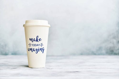 make today amazing coffee cup in bright setting - junk food stock pictures, royalty-free photos & images