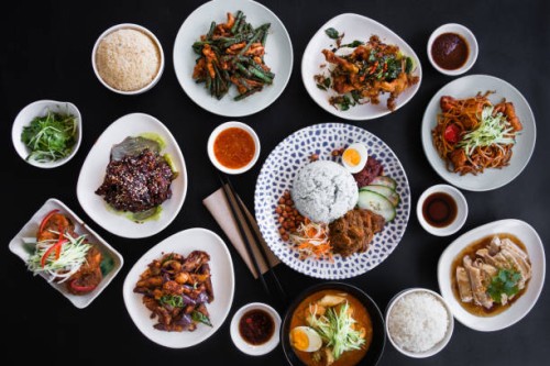 malaysian food table. - food stock pictures, royalty-free photos & images