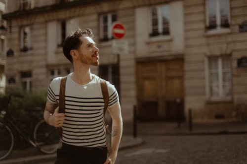 man standing in place de l'estrapade, paris - filming location for emily in paris - fashion stock pictures, royalty-free photos & images