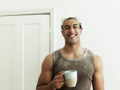 man taking a break with a cup of coffee - home decoration stock pictures, royalty-free photos & images